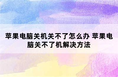 苹果电脑关机关不了怎么办 苹果电脑关不了机解决方法